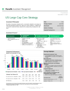 U.S. Large-Cap Core Fact Sheet