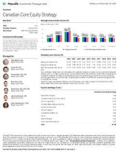 Canadian Core Equity Fact Sheet