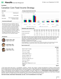 Canadian Core Fixed Income Fact Sheet