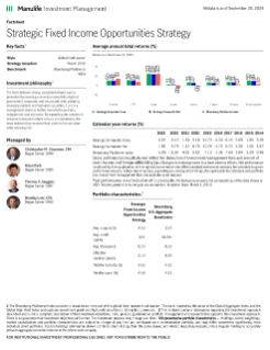 Strategic Fixed Income Opportunities Fact Sheet