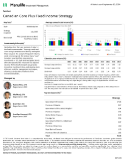 Canadian Core Plus Fixed Income Fact Sheet