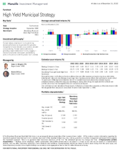 High Yield Municipal fact sheet