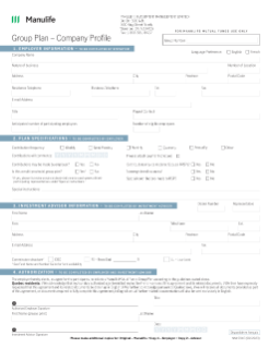 NN1591E - Group Plan - Company Profile Form