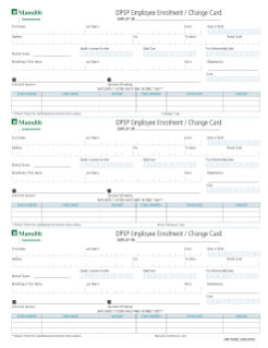 NN1592E - DPSP Employee Enrolment / Change Card Form