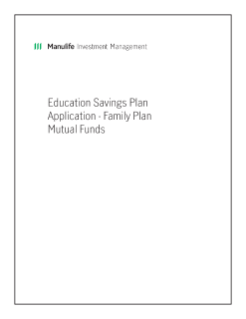 NN1525E - Manulife Mutual Funds - RESP Application Form - Family