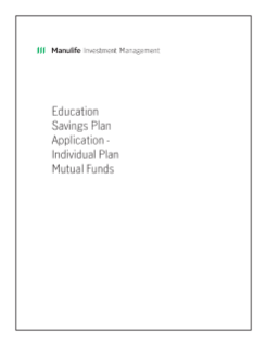 NN1526E - Manulife Mutual Funds - RESP Application Form - Individual