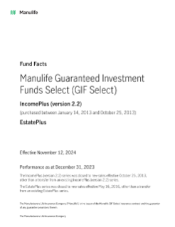 GIF Select IncomePlus version 2.2 and EstatePlus Fund Facts