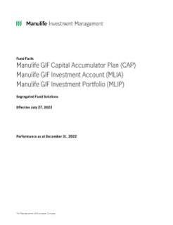 Manulife GIF CAP, MLIA and MLIP Fund facts