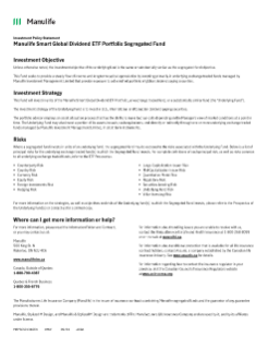 Manulife Smart Global Dividend ETF Portfolio Segregated Fund