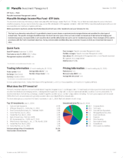 Manulife Strategic Income Plus Fund - ETF Units