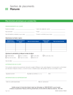 NN1645F - Formulaire pour le Programme d’achats périodiques par sommes fixes