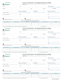 NN1592F - Formulaire pour la Fiche d’adhésion / de modification au RPDB