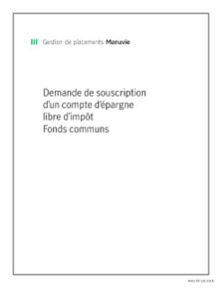 NN1570F - Demande de compte d’épargne libre d’impôt (CELI) pour les Fonds communs de placement