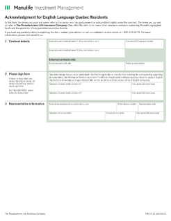 Fonds distincts – formulaire d’attestation pour les résidents anglophones du Québec (NN1711) (Disponible en anglais seulement)