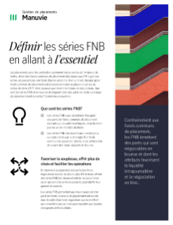 Définir les séries FNB en allant à l’essentiel