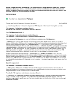 Prospectus des FNB ingénieux Manuvie - mai 2024