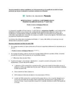 Prospectus simplifié Modification N° 1